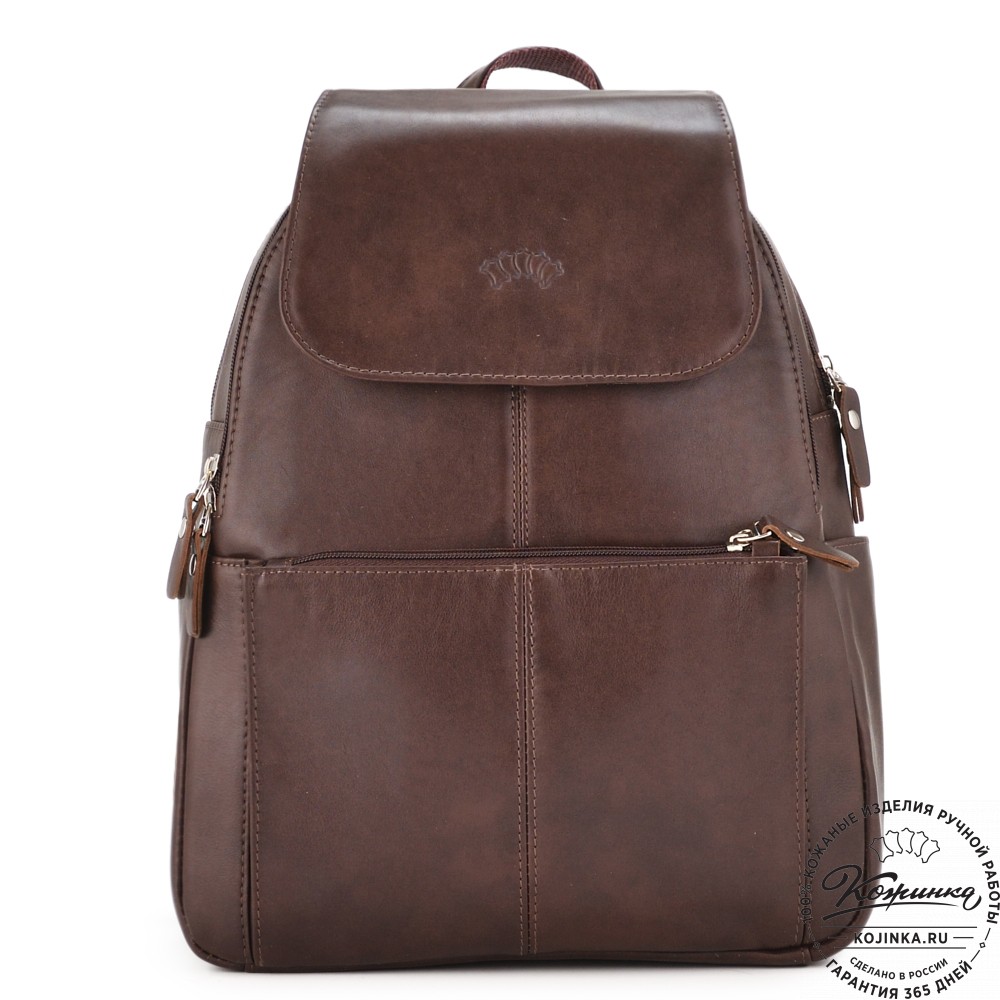 Кожаный рюкзак "Дафна" (коричневая гладкая кожа)